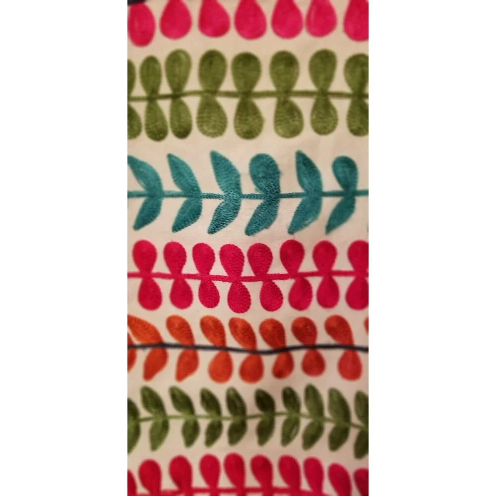 Pier 1 Pillow Sham Embroidered Vibrant 12